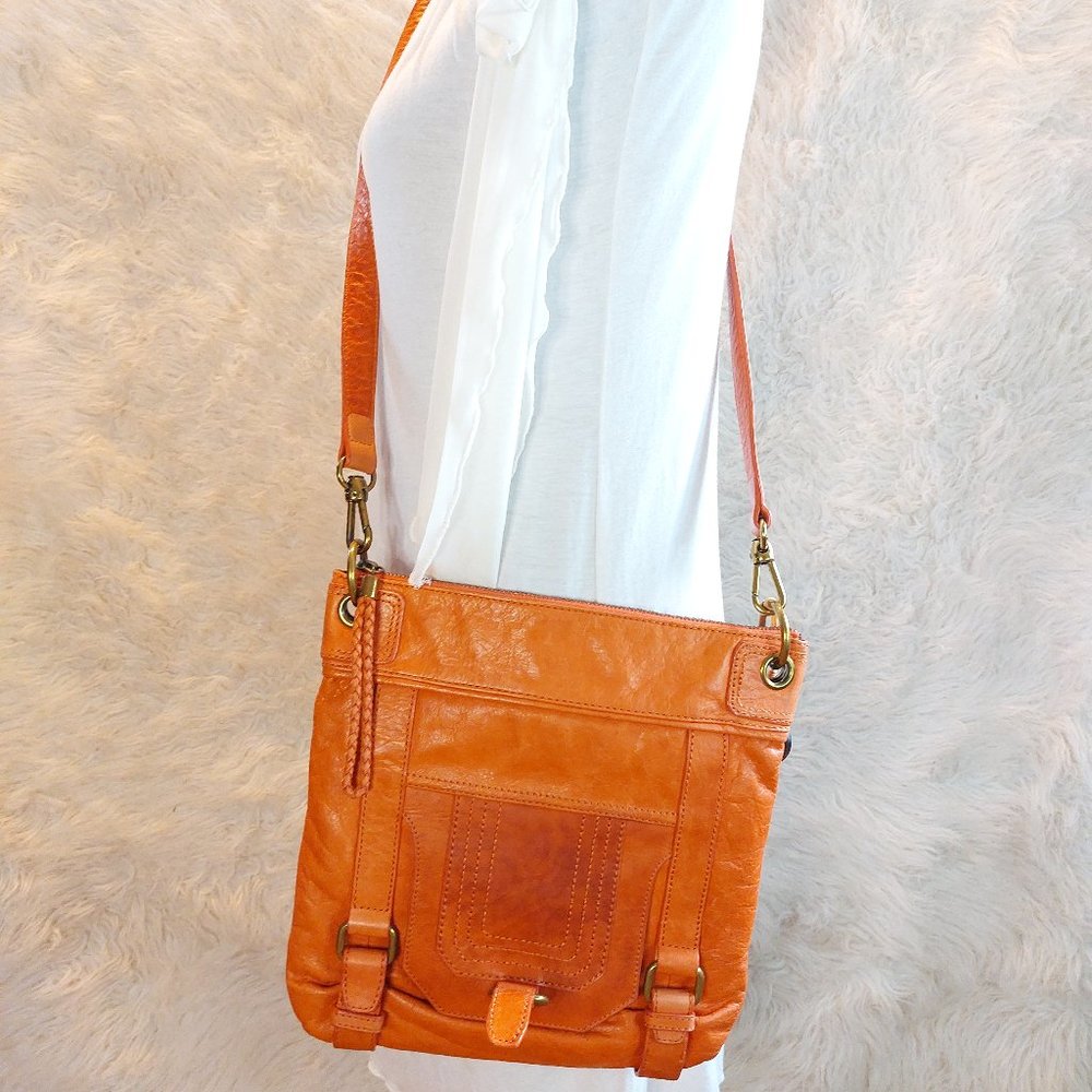 The Sak Women's Orange Leather Crossbody Bag